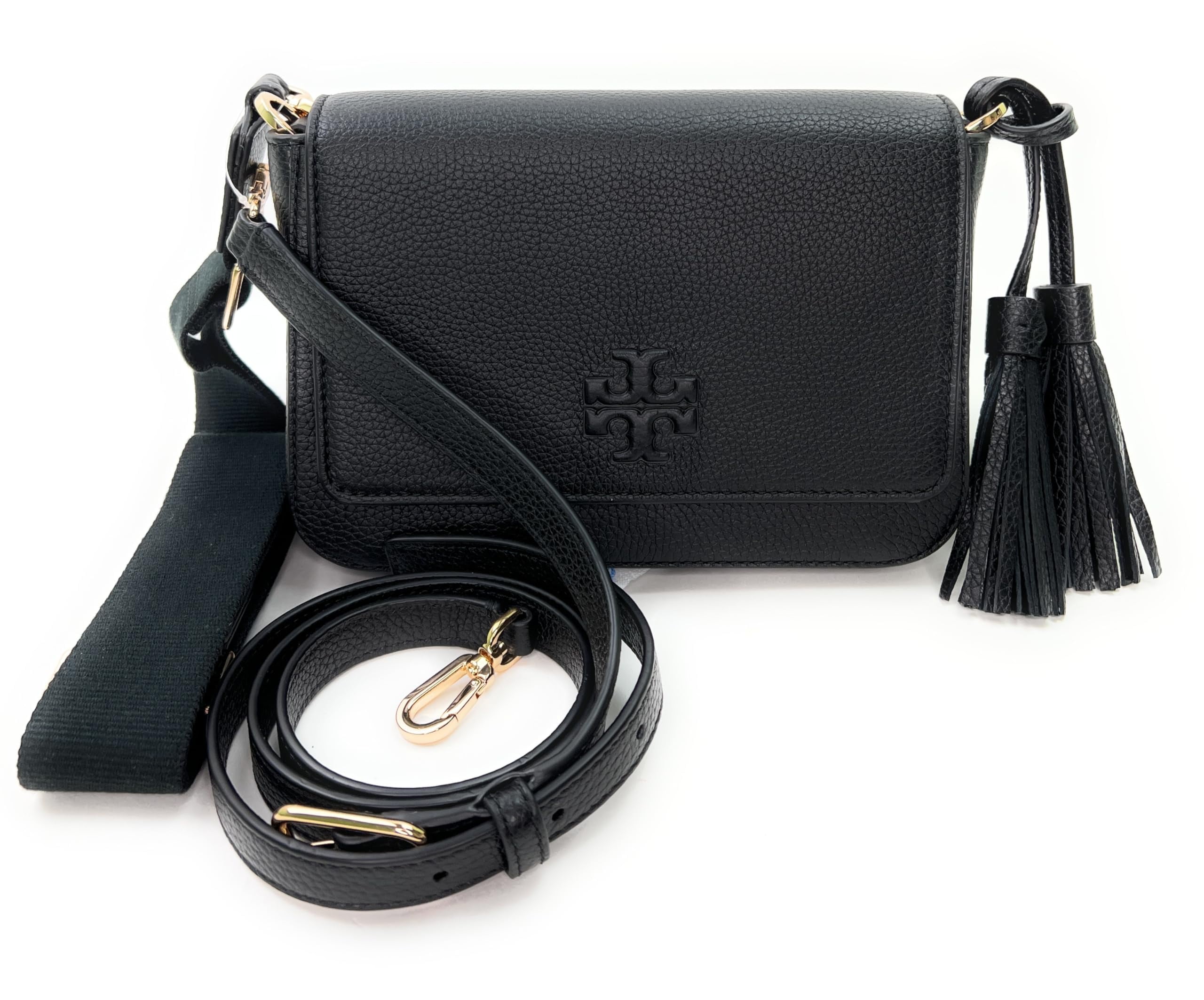 Tory Burch 144688 Thea Flap Black With Gold Hardware Leather