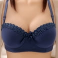 thumbnail image 2 of iHPH7 Plus Size Bras for Women, Half Cup Bra, Push Up Bras for Women, Underwire Bras for Women, Breathable Bras for Women, Dark Blue 34, 2 of 4