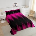 thumbnail image 3 of Abstract Ombre Twin Comforter Set Pink and Black Bedding Set Adult,Gradient Geometry Striped Comforter Set Modern Room Decor,Geometric Stripes Bed Set 2Pcs, 3 of 6