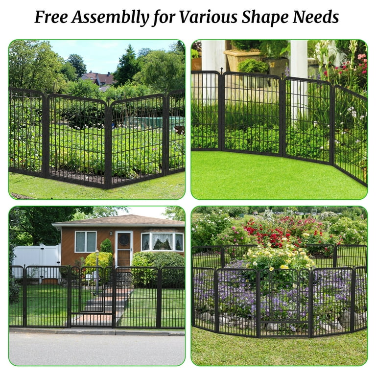 Jhsomdr Decorative Garden Metal Fence 77ft (L)×40in(H) 34 Panels