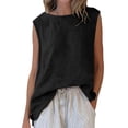 thumbnail image 2 of LVHAOGJOB Débardeur Sans Manches pour Femmes, Hauts d'Été à Col Rond, Chandails d'Entraînement Unis pour Femmes, 2 of 7