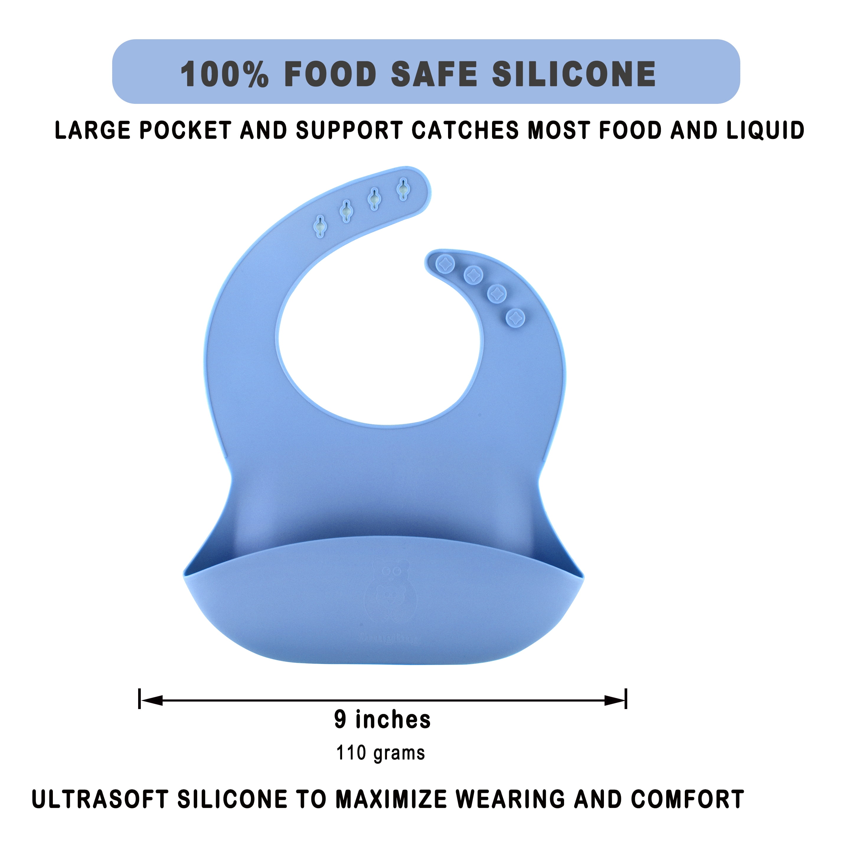 SnugBug Baby Led Weaning Supplies: Silicone Baby Spoons | Sippy Cup | Suction Plates | Baby Bowl | Baby Bib | Teething Toy