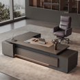 thumbnail image 2 of Executive Drawers Office Desk Vanity L Shaped Standing Monitor Computer Desks Storage Reception Mesa De Escritorio Furniture My Lux Decor Round, 2 of 24