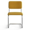 thumbnail image 3 of Pemberly Row Contemporary Velvet Side Chair (Set Of 2) in Gold, 3 of 6