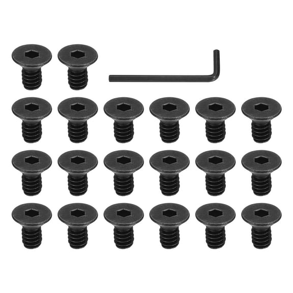1/4-20 x 1/2 Inch Flat Head Socket Cap Screws Hex Socket Drive Machine Screws UNC Coarse Full Thread Black 20 Pcs