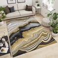 thumbnail image 3 of Marble Style Area Rugs, White Golden Abstract Striped Texture Rectangle Carpet, Modern Soft Comfy Washable Non-Slip Living Room Rug for Bedroom Office Home Decor Mats 4x5ft, 3 of 7