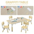 thumbnail image 6 of DOREROOM Toddler Table and Chairs Set for 4, 47.2''L x 23.6''W Kids Study Table and Chair Set, Height-Adjustable, Graffiti Desktop, Children Activity Table for Daycare, Classroom, Home, 6 of 9
