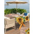 thumbnail image 5 of Outdoor Tablecloth with Umbrella Hole for Patio/Picnic/Party/Camping, Yellow Sunflowers Waterproof Table Cloth Rectangle Table Cover Washable, Farmhouse Floral Rustic Leaves Brown Wood (52"x 70"), 5 of 8