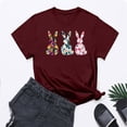 thumbnail image 2 of VBTAPA Easter Teacher T-Shirt for Women Cute Bunny Eggs Graphic Tees Funny Novelty Shirt Holiday Party Blouse Tops Wine S, 2 of 6