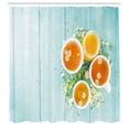thumbnail image 2 of Ambesonne Teal Shower Curtain, Chamomile and Honey Tea Print, 69"Wx84"L, Dark Orange Soft Blue, 2 of 4