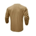 thumbnail image 4 of SUNSIOM Men's Spring Autumn Casual T-shirt Solid Color Long Sleeve Crewneck Button Up Tops, 4 of 5