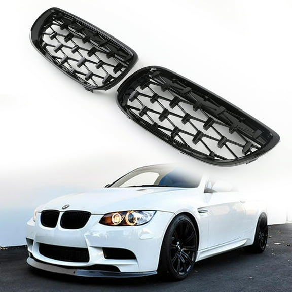 Front Kidney Grille Grill Fit for BMW 2007-2010 E92 E93 328i 335i 2DR Meteor Black