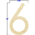 thumbnail image 2 of Pack of 1, 12 Inch x 1/8" Baltic Birch 6 Wood Numbers in The Century Gothic Font for Wood Craft Project, Children or Adult Art Work, Home and Holiday Décor and DIY Fun, Made in USA, 2 of 2