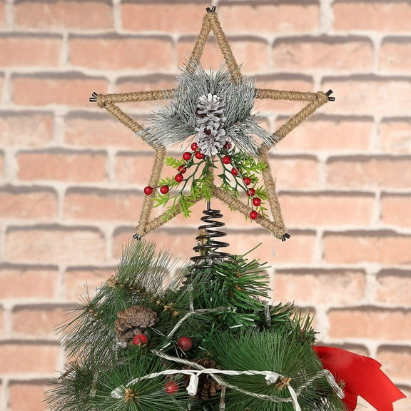 Christmas Tree Topper and Metal Star Christmas Treetop Decoration for Holiday Indoor Festive Party Home Ornaments