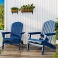 thumbnail image 4 of Ktaxon 1 Pack Patio Wood Adirondack Chair, Garden Chaise Chair Outdoor Folding Chair, Wooden Chair for Patio, Garden, Navy Blue, 4 of 7