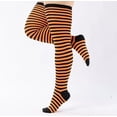 thumbnail image 3 of Plus Size Thin Striped Patterned Socks (Thigh High), 3 of 6