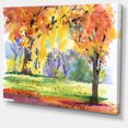 thumbnail image 2 of Autumn Park Yellow Trees Watercolor, 2 of 3