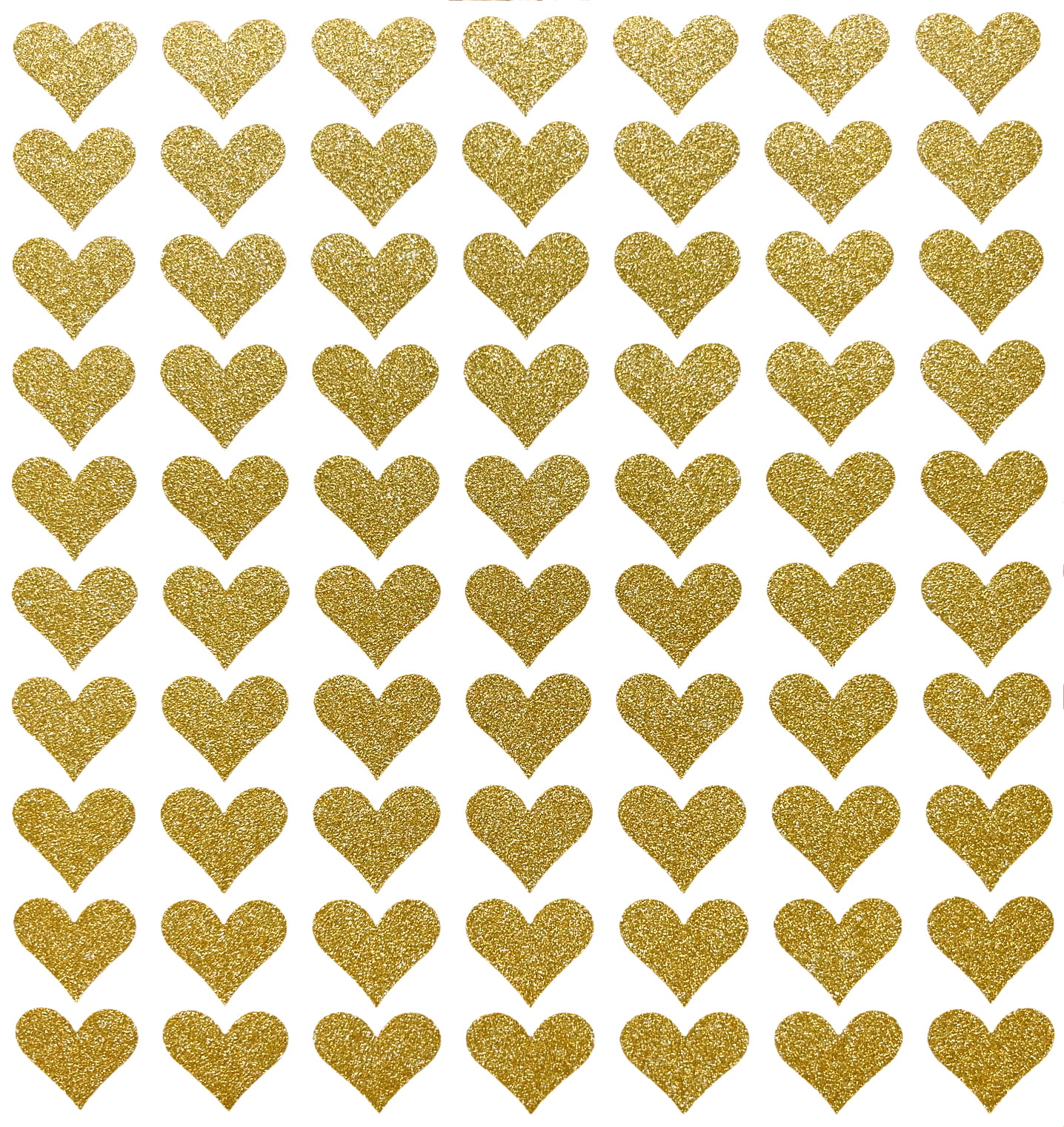 104 x Heart Stickers Party Wedding Celebration Metallic Or Glitter 