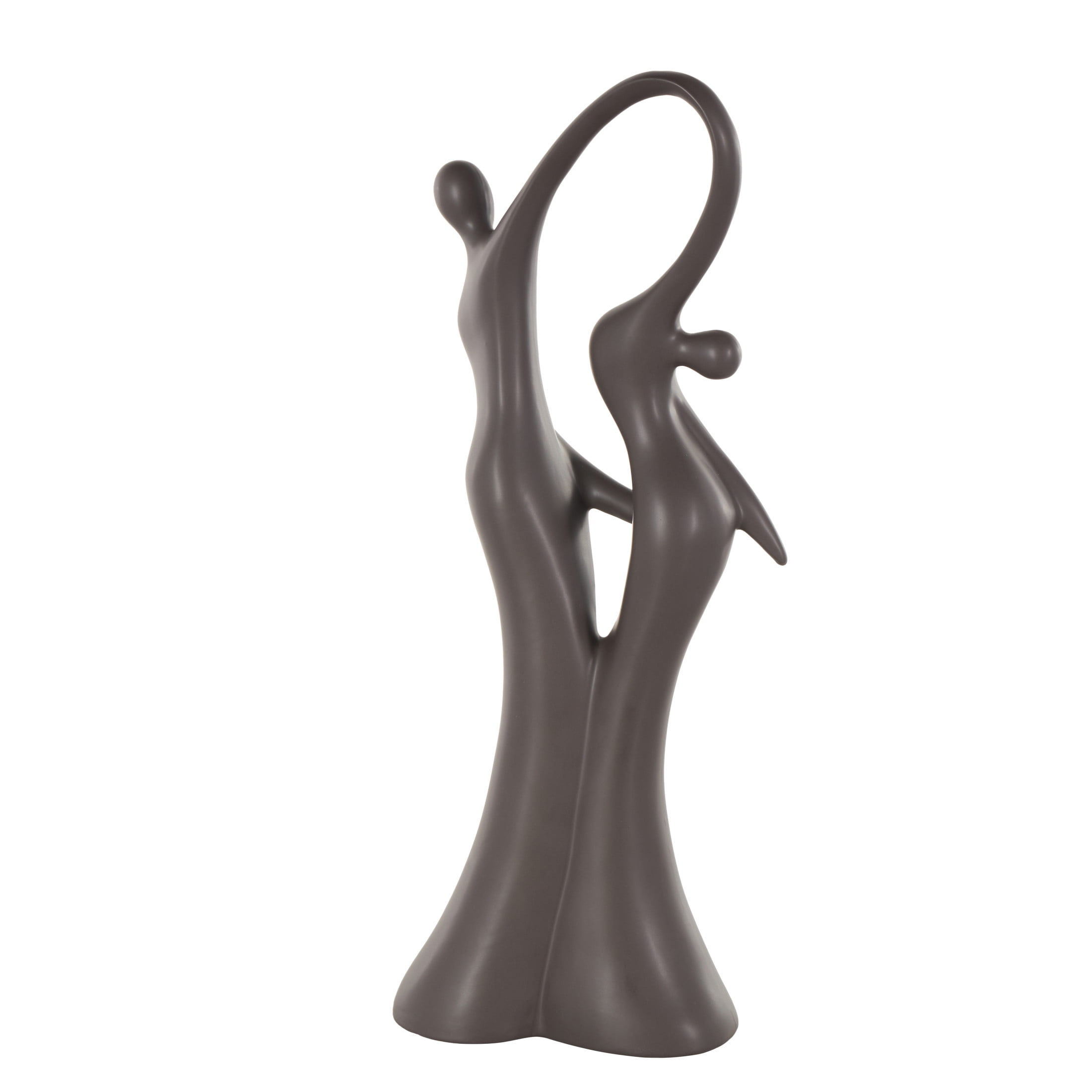 7" x 18" Black Ceramic Dancing People Sculpture, by DecMode