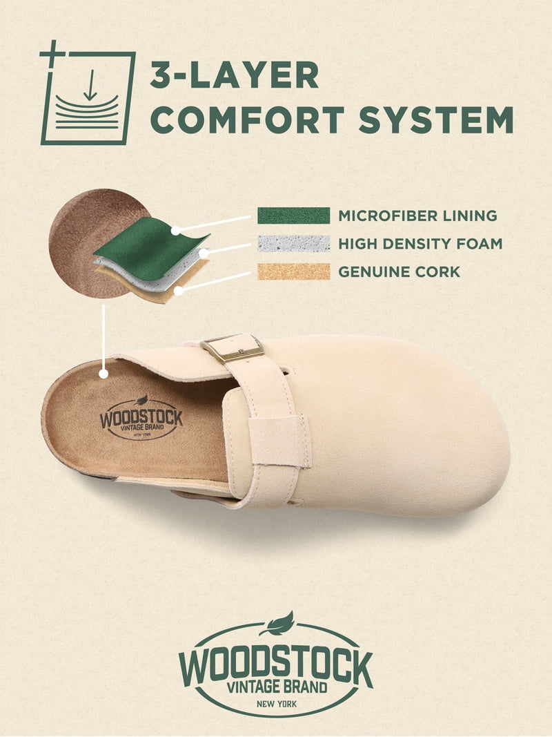 VIRGO SNAZZY CLOUDS PT/ボトム/4/VG-PT-211 Woodstock Men's Beacon Genuine Leather Comfort Clog Sandal