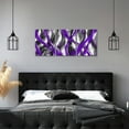 thumbnail image 5 of Visual Art Decor Abstract Wall Art Purple Geometric Lines Painting 12"x16" Framed Canvas Art Prints Set of 3, 5 of 9