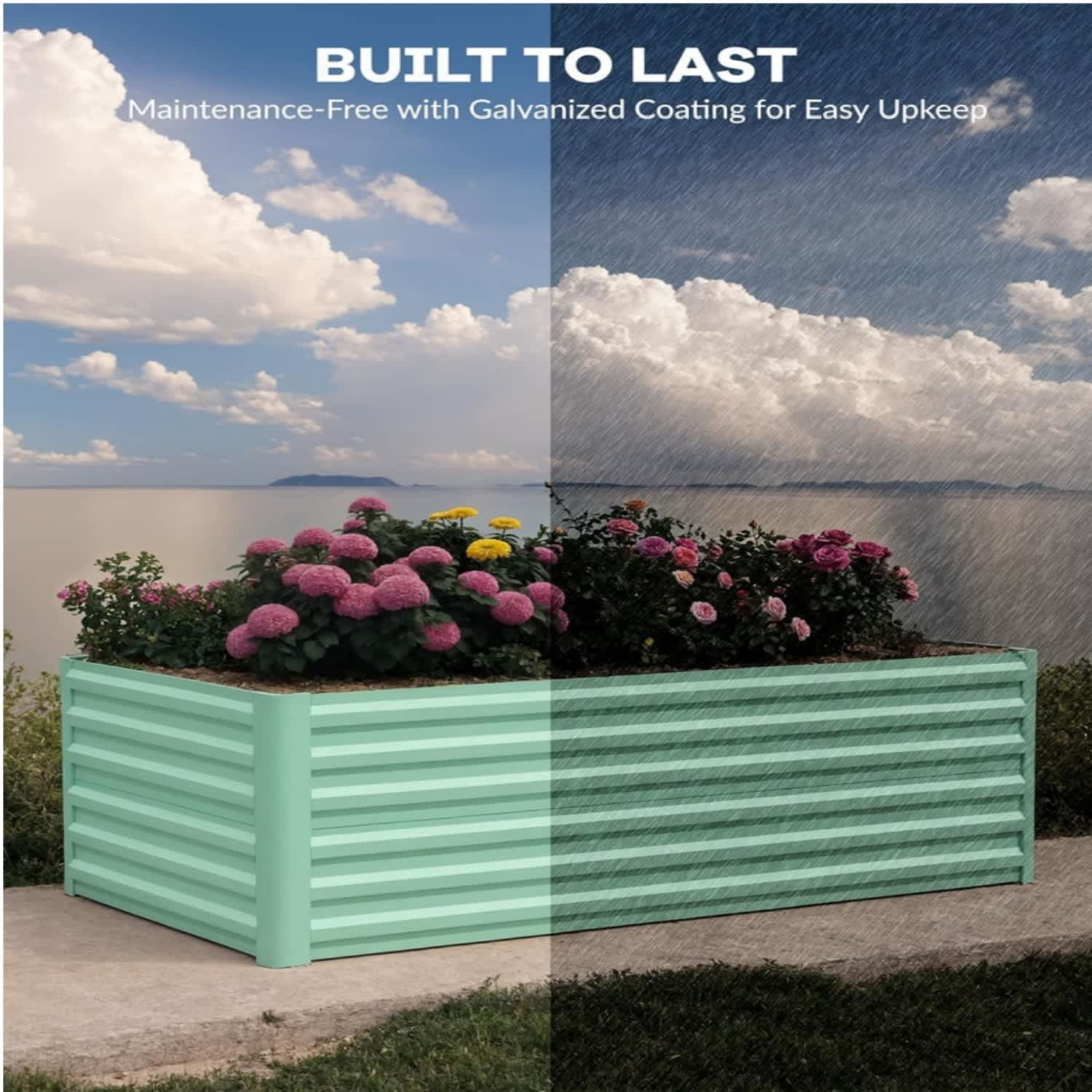EastVita 6x3x2ft Steel Raised Garden Bed Kit
