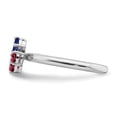 thumbnail image 3 of Sterling Silver Stackable Expressions Cr Ruby & Cr Sapphire Butterfly Ring Size 10, 3 of 3