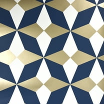 Fine Decor Newby Navy Geometric Unpasted Paper Wallpaper, 20.5-in by 33-ft, 56.4 sq. ft.