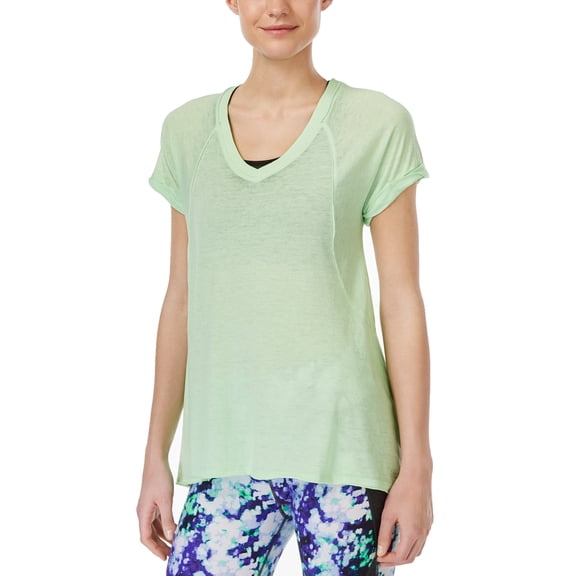 Calvin Klein NEW Midori Green Womens Size XS V-Neck Burnout Knit Top