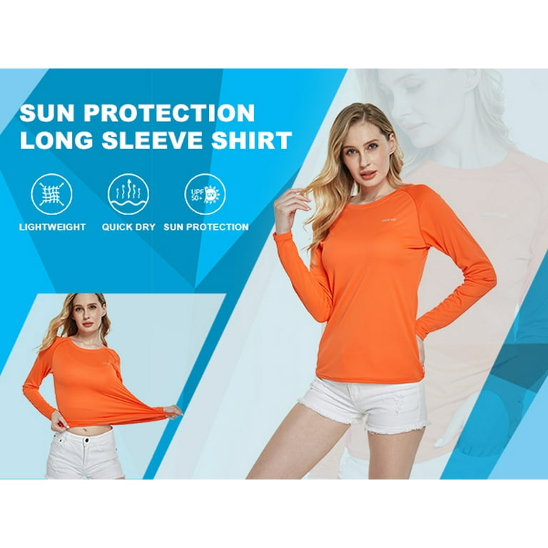 Camii Mia Womens Long Sleeve Sun Protection Shirts, Sun Shirts for Women  Rashguard UPF 50+ SPF T-Shirts for Fishing Running Hiking