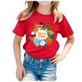 thumbnail image 3 of Shirts Girls Short Sleeved Soft Comfortable Back To School Pattern Cartoon Wearing Girls' Tops, Tees Red 6 Years-7 Years, 3 of 5