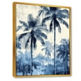 thumbnail image 2 of Designart "Shadowy Vintage Blue Palm Trees II" Palms & Palm Trees Floater Framed Wall Art Prints, 2 of 5