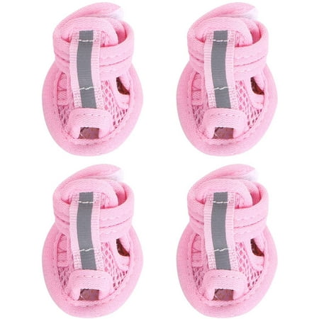 Dog Outdoor Supplies- 4pcs Summer Breathable Pets Dog Boots Mesh Sandals Dog Shoes Anti- Slip Sneakers Pet Supplies ()- Size 1 Frilly Socks