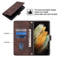 thumbnail image 3 of Compatible with Samsung Galaxy S21 Ultra 5G Classic Embossed PU Leather Case with Card Holder Shockproof Cover, 3 of 5