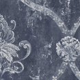 thumbnail image 1 of Classic Silks 2, Damask Stripes Silk Emboss Bleu, Rouleau de papier peint blanc, 1 of 3