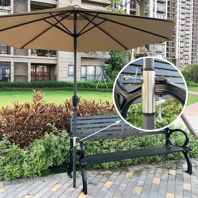 silvery Umbrella Clamp Heavy Duty Umbrella Stand Iron Parasol Holder for Beach Courtyard Balcony Deck Boats