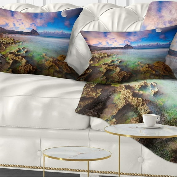 Designart Monte Cofano Reserve - Landscape Photography Throw Pillow - 12x20