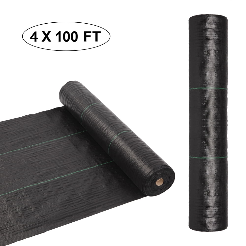 Heavy Duty Polyethylene Weed Barrier Fabric - Foldable Landscape Ground Cover - Prevents Weeds & Retains Moisture