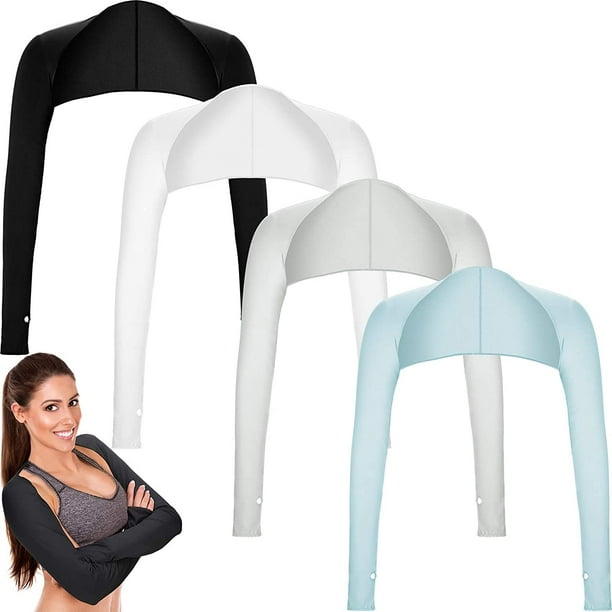 4 pairs Women Cooling Shawl Arm Sleeve Sun Protection Shrug （4 colours