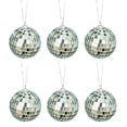 thumbnail image 5 of SLYNSHome 6Pcs Christmas Mirror Disco Balls Ornaments,Balls Xmas Hanging Silver Reflective Ball Baubles Pendant for Christmas Tree,Home Stage Club Party Decoration (2.4Inch,Silver), 5 of 9