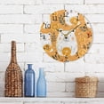 thumbnail image 3 of Cartoon White Bears Leaves Oranges Round Wall Clock Silent Analog Battery Operated Gold Pointer Home Decor 9.84" Diameter, 3 of 11