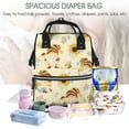 thumbnail image 5 of Balery Watercolor Bee Honey Honeycomb Bee Mummy Backpack - Waterproof Twill Canvas, Large Capacity Diaper Bag with Multiple Pockets and Adjustable Straps, 5 of 6