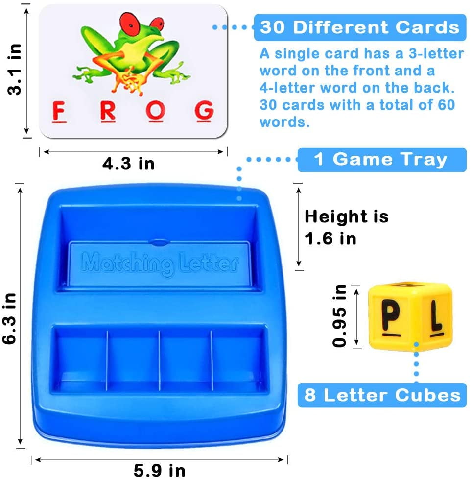 JONEG Matching Letter Game, Kindergarten Preschool Educational Learning  Toys, Spelling Games for Kids and Reading Game, Age 2 3 4 5 6 7 8 Year Old  Girls & Boys, Best Xmas Gift - Walmart.com