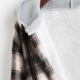 thumbnail image 5 of LEAVINGSUO Hooded Sweaters for Women,Women's Casual Long Sleeve Plaid Buttoned Curved Hem Hooded Warm Coat Jacket, 5 of 6