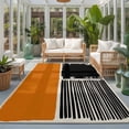 thumbnail image 2 of Area Rugs 2.7'x5', Orange Black Carpet Runner Indoor Outdoor Rugs Home Decor Aesthetic, Farmhouse Striped Modern Abstract Art Non Slip Mats Washable Accent Rug for Living Room Bedroom, 2 of 8