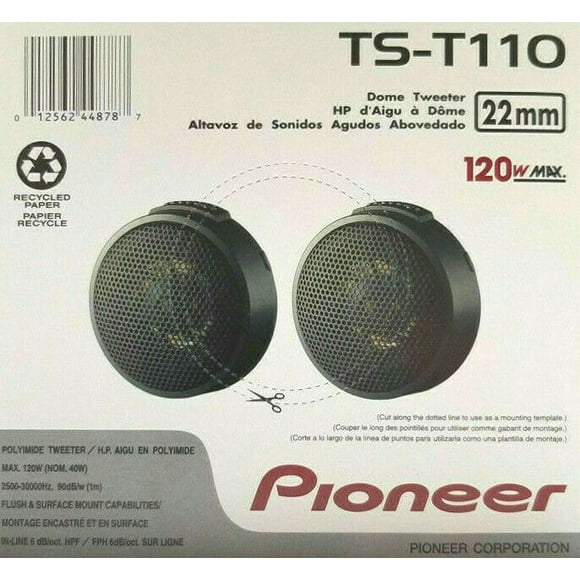 Pioneer TS-T110 Tweeter de Composants de 120 Watts (7/8 Pouces)