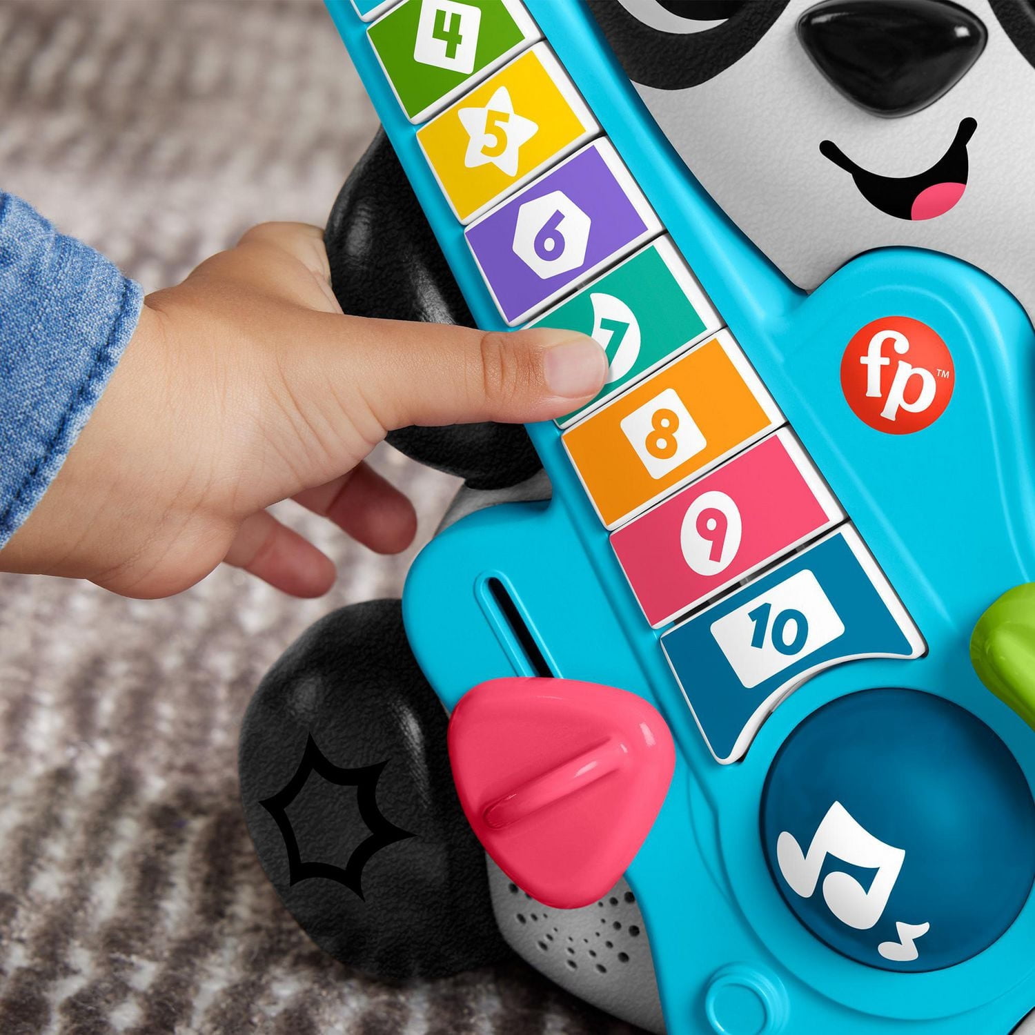 Fisher-Price Link Squad Jam & Count Panda Baby Learning Toy with Music & Lights, 9+ Months