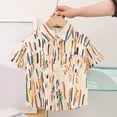 thumbnail image 2 of zbxnLI Boys Beach Shirts Causal Printed Button down Short Sleeve Cotton Shirt Summer Vacation Tops, 2 of 3