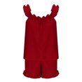 thumbnail image 6 of Womens Pajamas Set 2 Piece Ruffle Pjs Comfy Tank Tops and Shorts Sleepwear Casual Loose Comfy Summer Outfits, 6 of 7