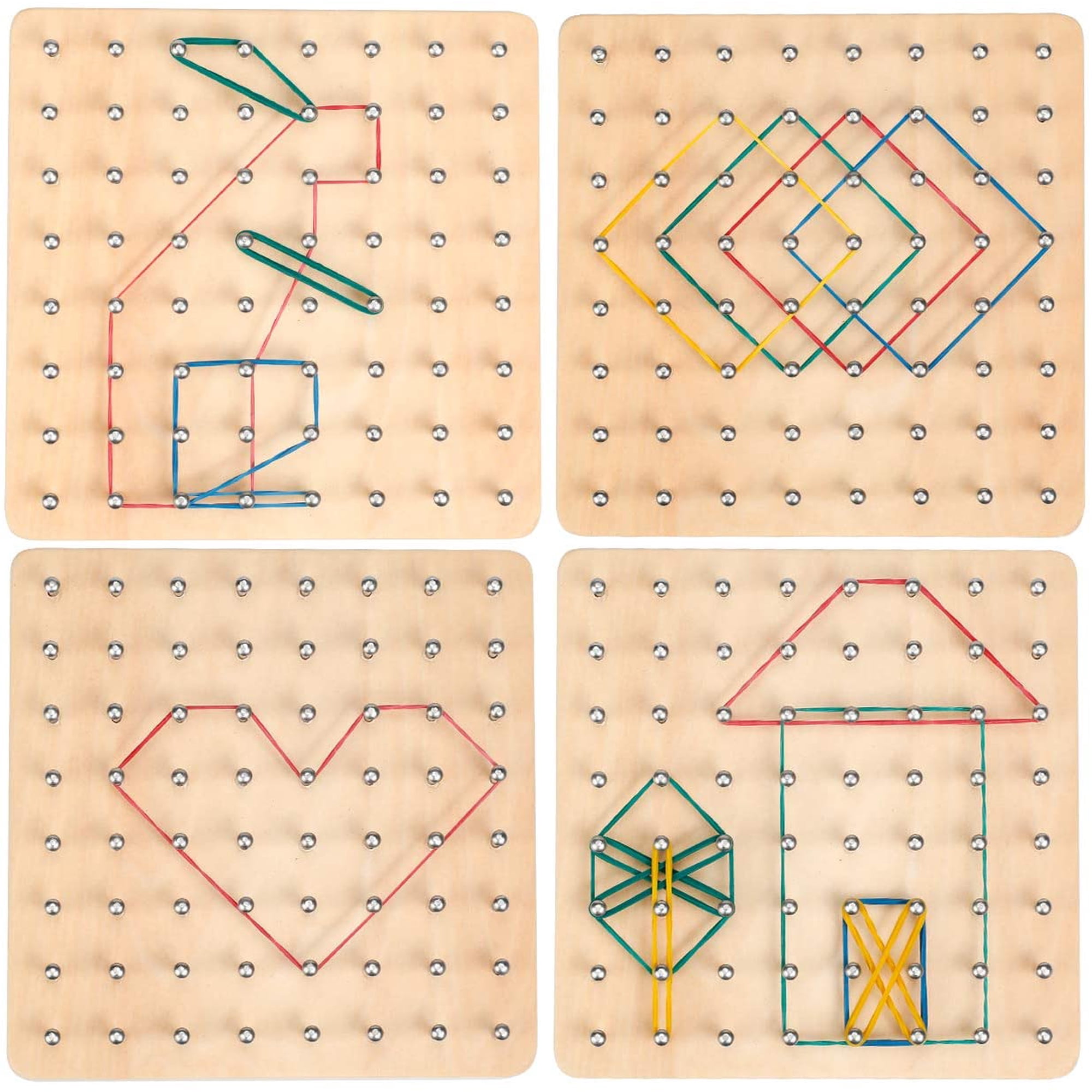Jouet éducatif en Bois de Forme Géométrique Assortie pour Enfants, Blocs de Construction Colorés pour Le Développement Cognitif, 6 Formes et 6